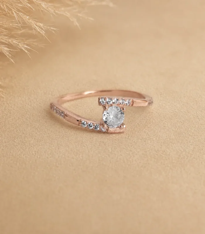 Rose Gold Open Solitaire Ring