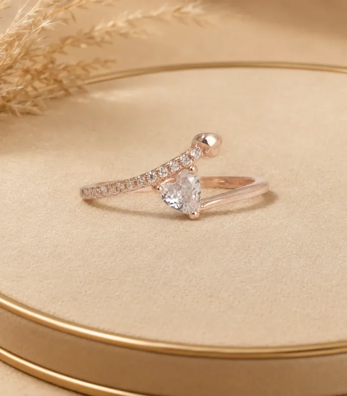 Rose Gold Twisted Solitaire Ring