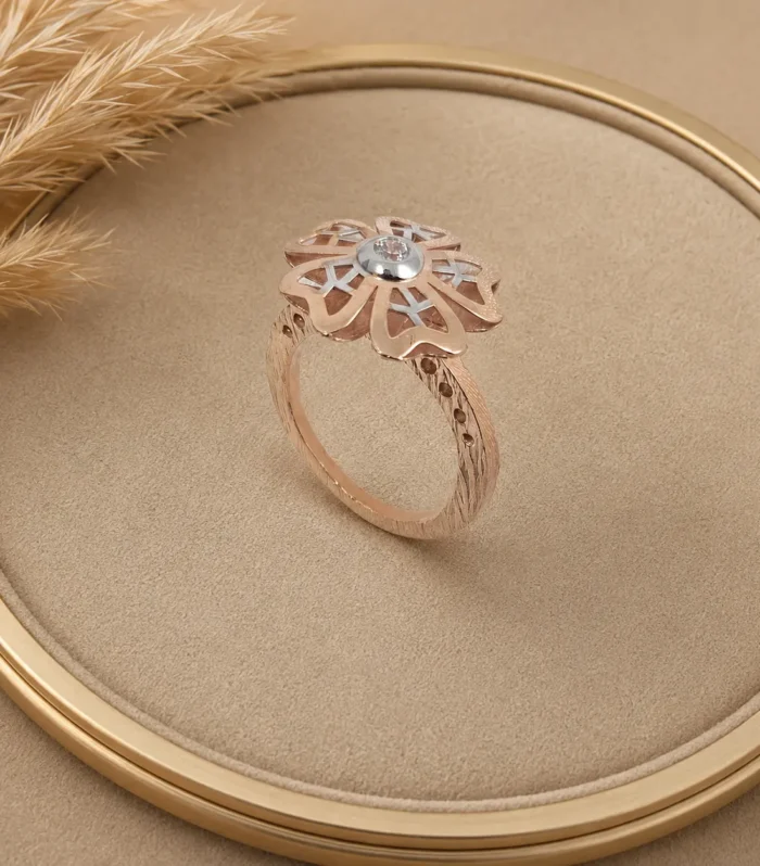 Rose Gold Floral Bloom Ring